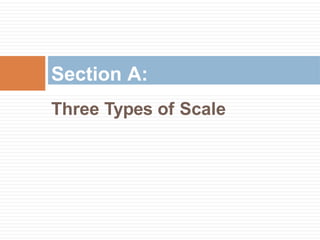 Three Types of Scale
Section A:
 