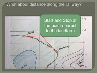 Start and Stop at
the point nearest
to the landform
 