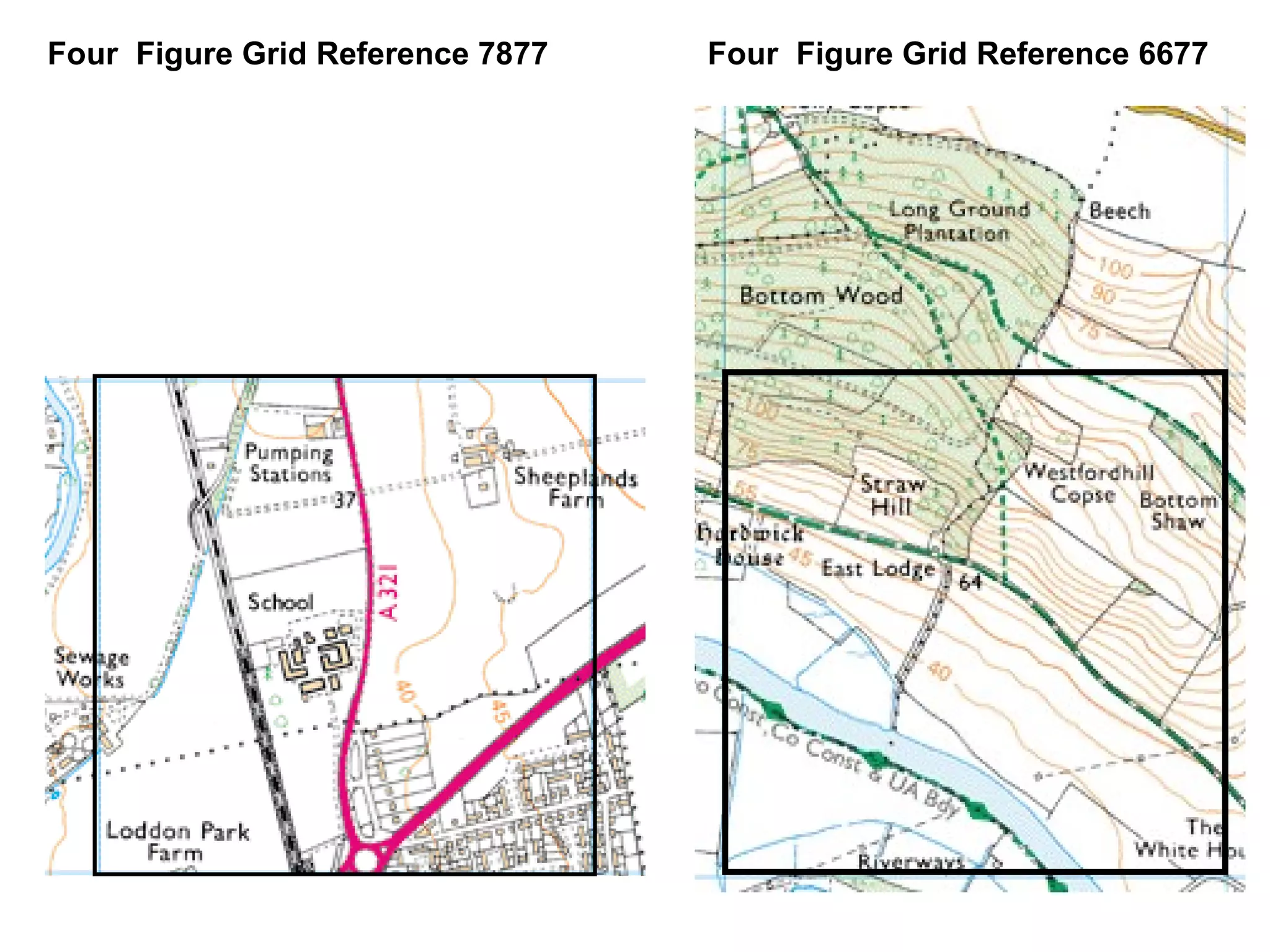 Four  Figure Grid Reference 7877 Four  Figure Grid Reference 6677 
