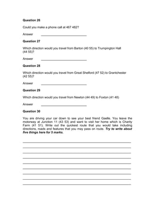 Year 7 Map Skills Test - Geography | DOC