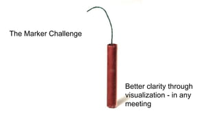 The Marker Challenge
Better clarity through
visualization - in any
meeting
 