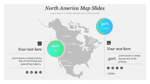 presentation template maps north america free download north america template
