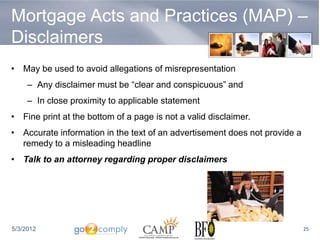 MAPs - Staying Compliant in Mortgage Advertising | PDF