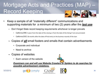 MAPs - Staying Compliant in Mortgage Advertising | PDF