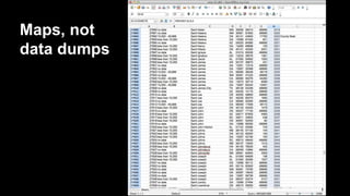 Maps, not
data dumps
 