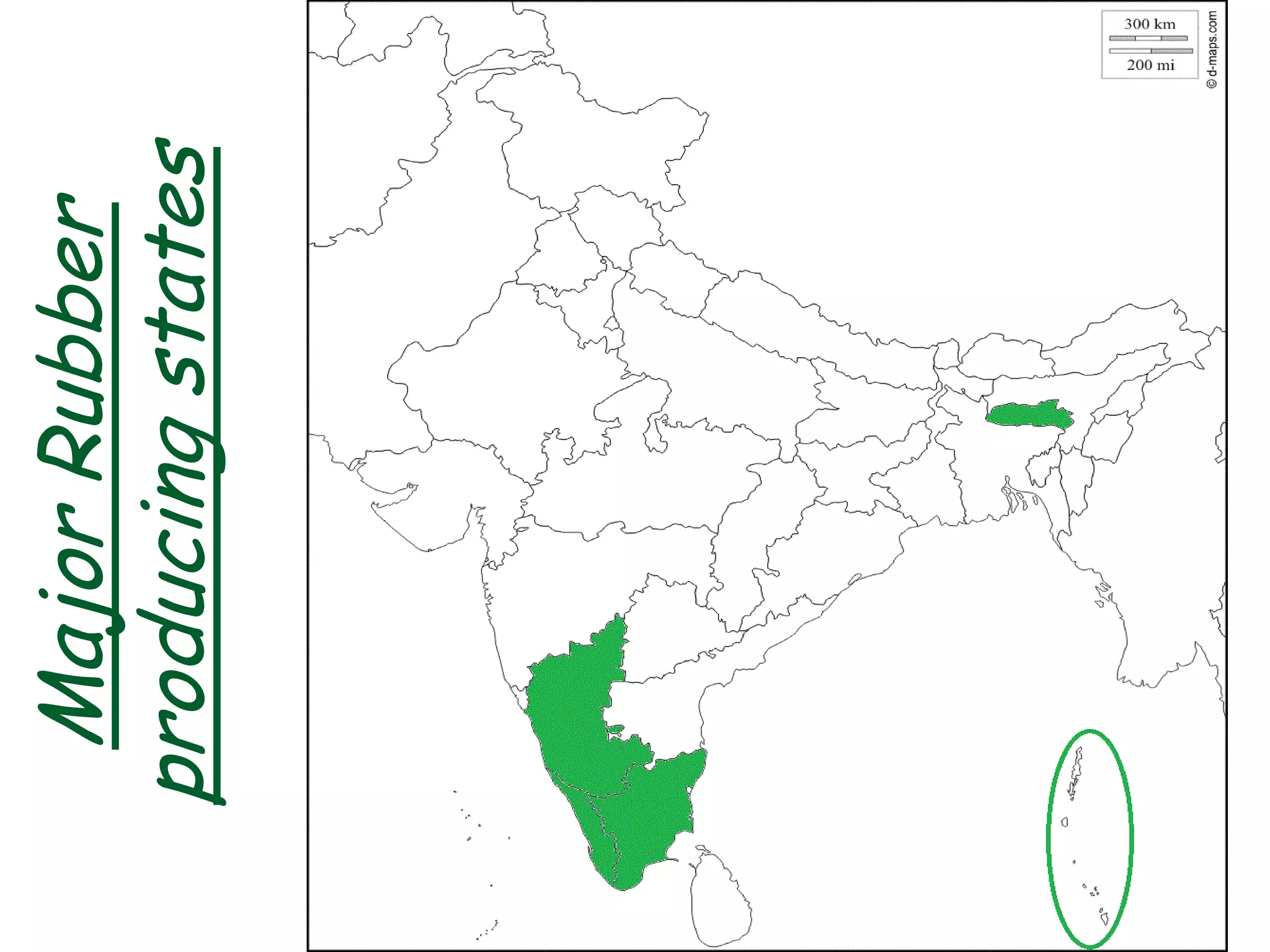 Major
Rubber
producing
states
 