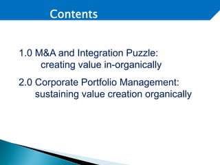 Mergers & Acquisition Puzzle + Innovation Management