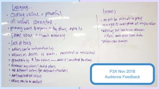P3X Nov 2018
Audience Feedback
 
