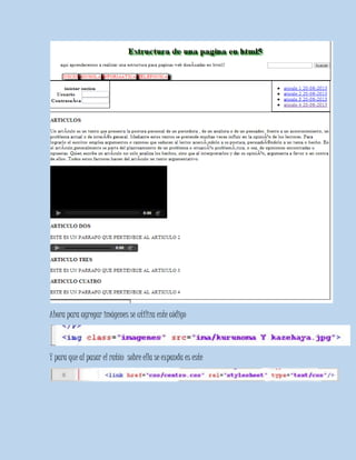 Ahora para agregar imágenes se utiliza este código
Y para que al pasar el ratón sobre ella se expanda es este
 