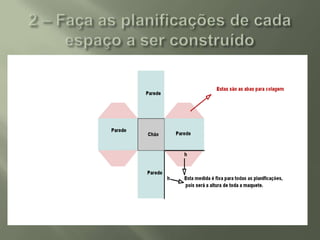 2 – Faça as planificações de cada espaço a ser construído
