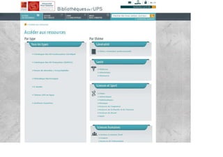 Maquette site web bibliothèques de l'ups(v10-)