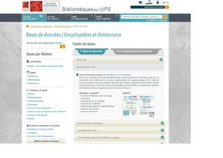 Maquette site web bibliothèques de l'ups(v10-)