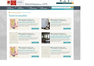Maquette site web bibliothèques de l'ups(v10-)