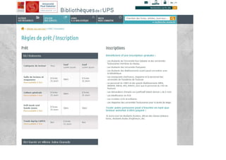 Maquette site web bibliothèques de l'ups(v10-)