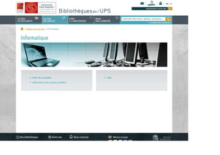Maquette site web bibliothèques de l'ups(v10-)