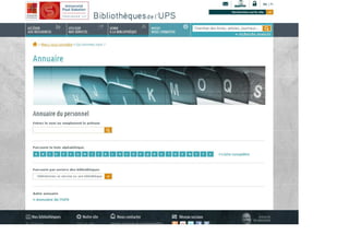 Maquette site web bibliothèques de l'ups(v10-)