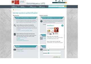 Maquette site web bibliothèques de l'ups(v10-)
