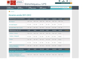 Maquette site web bibliothèques de l'ups(v10-)