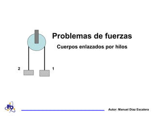 Problemas de fuerzas
Cuerpos enlazados por hilos
2 1
Autor: Manuel Díaz Escalera
 