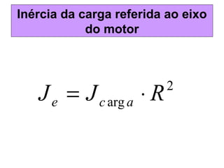 Inércia da carga referida ao eixo
do motor
2
arg RJJ ace ⋅=
 