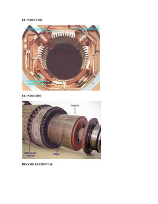 EL INDUCTOR




EL INDUCIDO




DINAMO ELEMENTAL
 