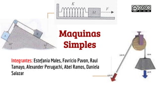 Maquinas
Simples
Integrantes: Estefania Males, Favricio Pavon, Raul
Tamayo, Alexander Perugachi, Abel Ramos, Daniela
Salazar
 