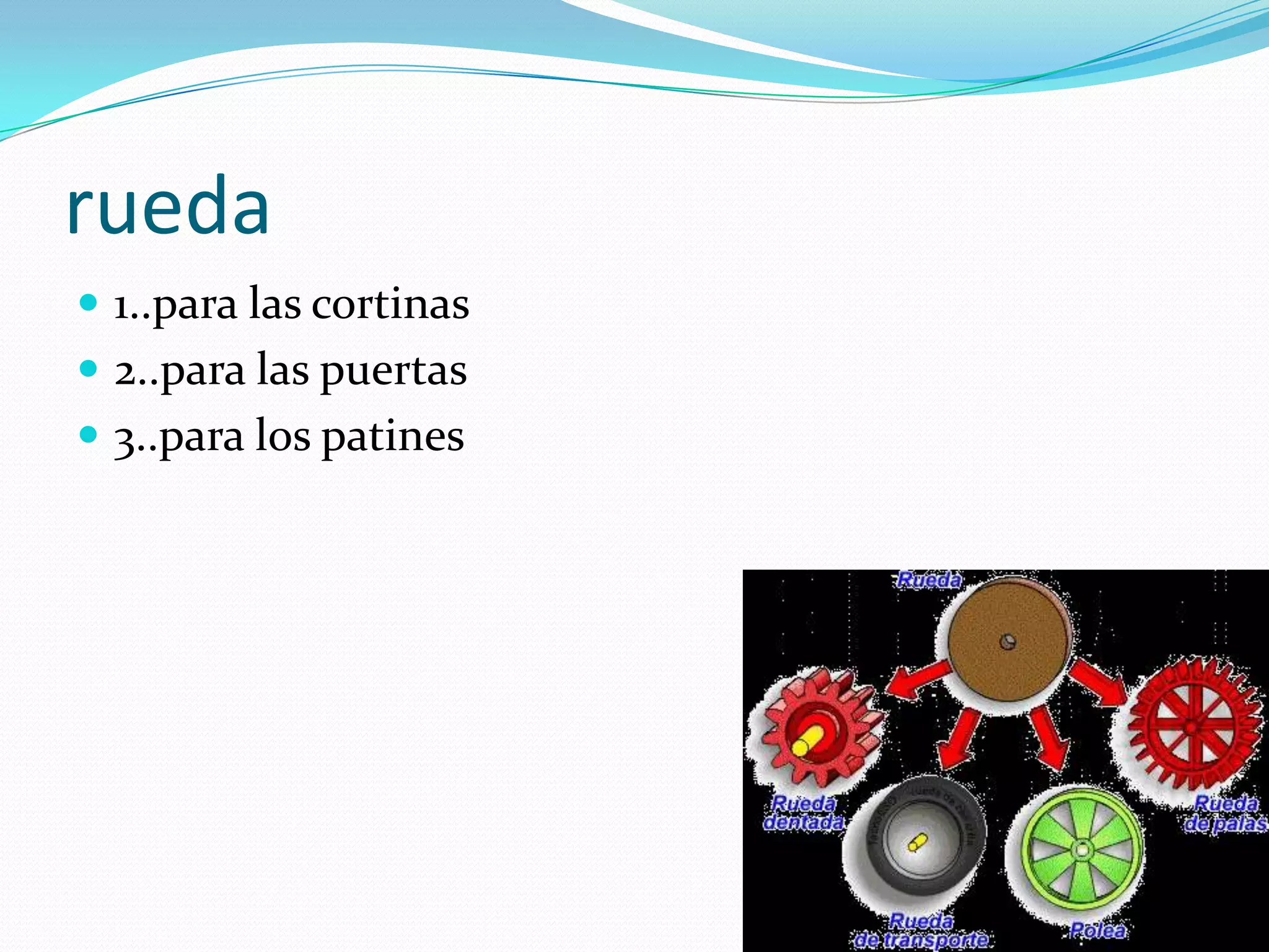 rueda1..para las cortinas2..para las puertas 3..para los patines