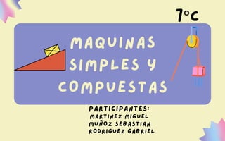 MAQUINAS
SIMPLES Y
COMPUESTAS
MARTINEZ MIGUEL
MUÑOZ SEBASTIAN
PARTICIPANTES:
RODRIGUEZ GABRIEL
7°C
 