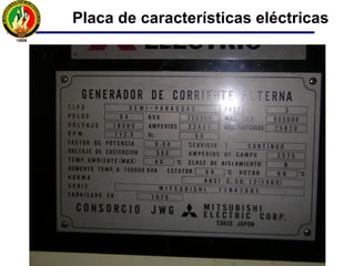 Placa de características eléctricas
 