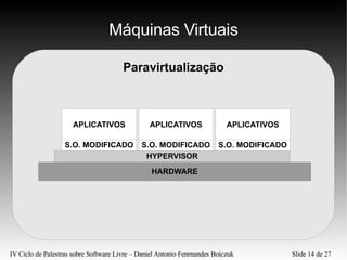 Máquinas Virtuais Paravirtualização 