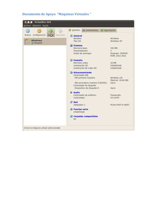 Documento de Apoyo “Maquinas Virtuales “
 
