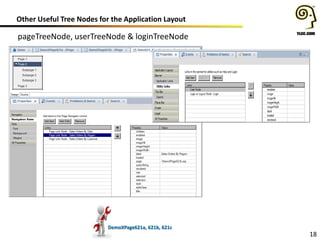Other Useful Tree Nodes for the Application Layout
18
pageTreeNode, userTreeNode & loginTreeNode
DemoXPage621a, 621b, 621c
 