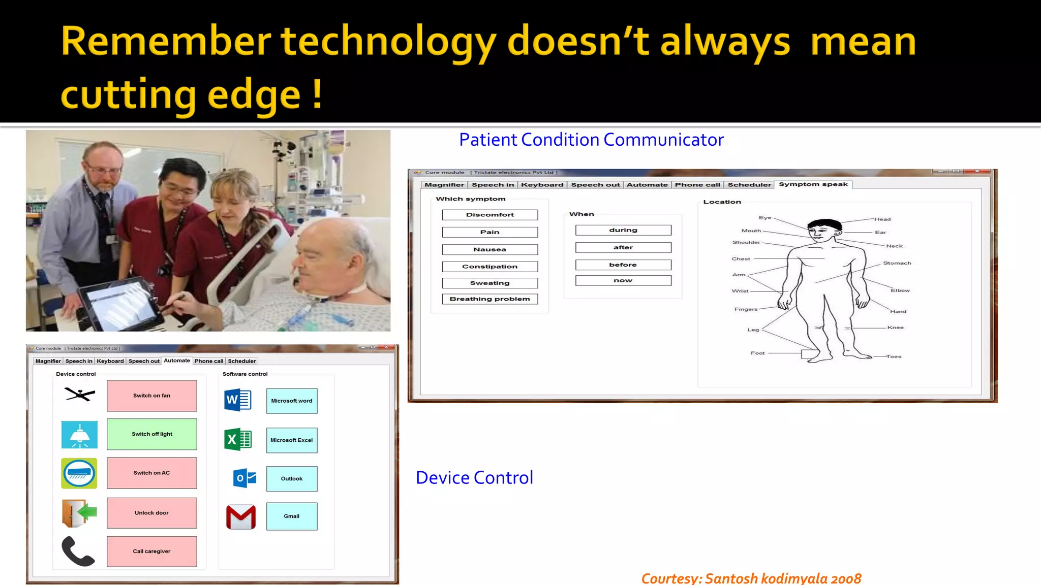 Patient Condition Communicator
Device Control
Courtesy: Santosh kodimyala 2008
 