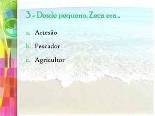 ConclusãoEste trabalho foi relevante para o nosso grupo, uma vez que nos deu a conhecer mais um grande escritor moçambicanos, Mia Couto e a sua obra “Mar me que”.“Mar me quer” narra uma história lindíssima de um amor nunca perceptível ao primeiro assimilar – mesmo que pensemos que sim. Uma história inspirada no mar e na sabedoria dos mais velhos, no sonho e na imaginação.Mia Couto consegue, com a sua escrita criativa, cativar-nos para esta história encantadora de uma maneira singular, prendendo-nos à leitura do princípio ao fim do livro. 