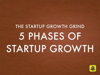 5 PHASES OF
STARTUP GROWTH
THE STARTUP GROWTH GRIND
 