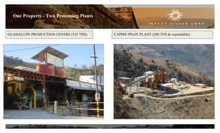 8
One Property - Two Processing Plants
GUADALUPE PRODUCTION CENTRE (535 TPD) CAPIRE PILOT PLANT (200 TPD & expandable)
 