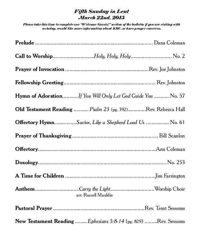 worship bulletin template