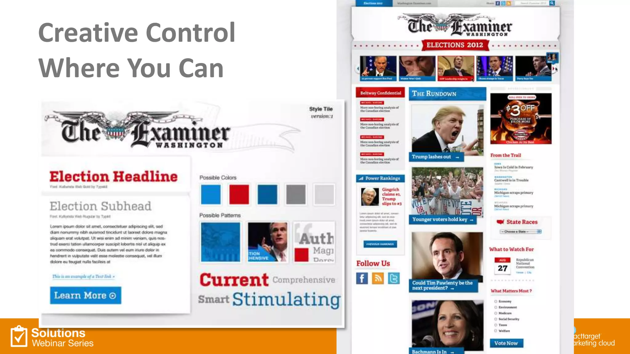 Creative Control
Where You Can
 