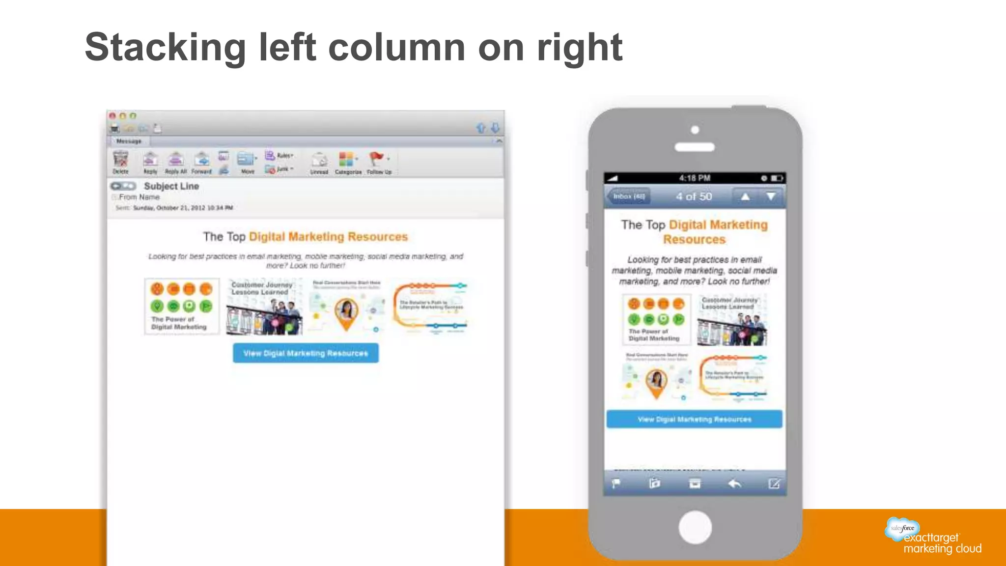 Stacking left column on right
 