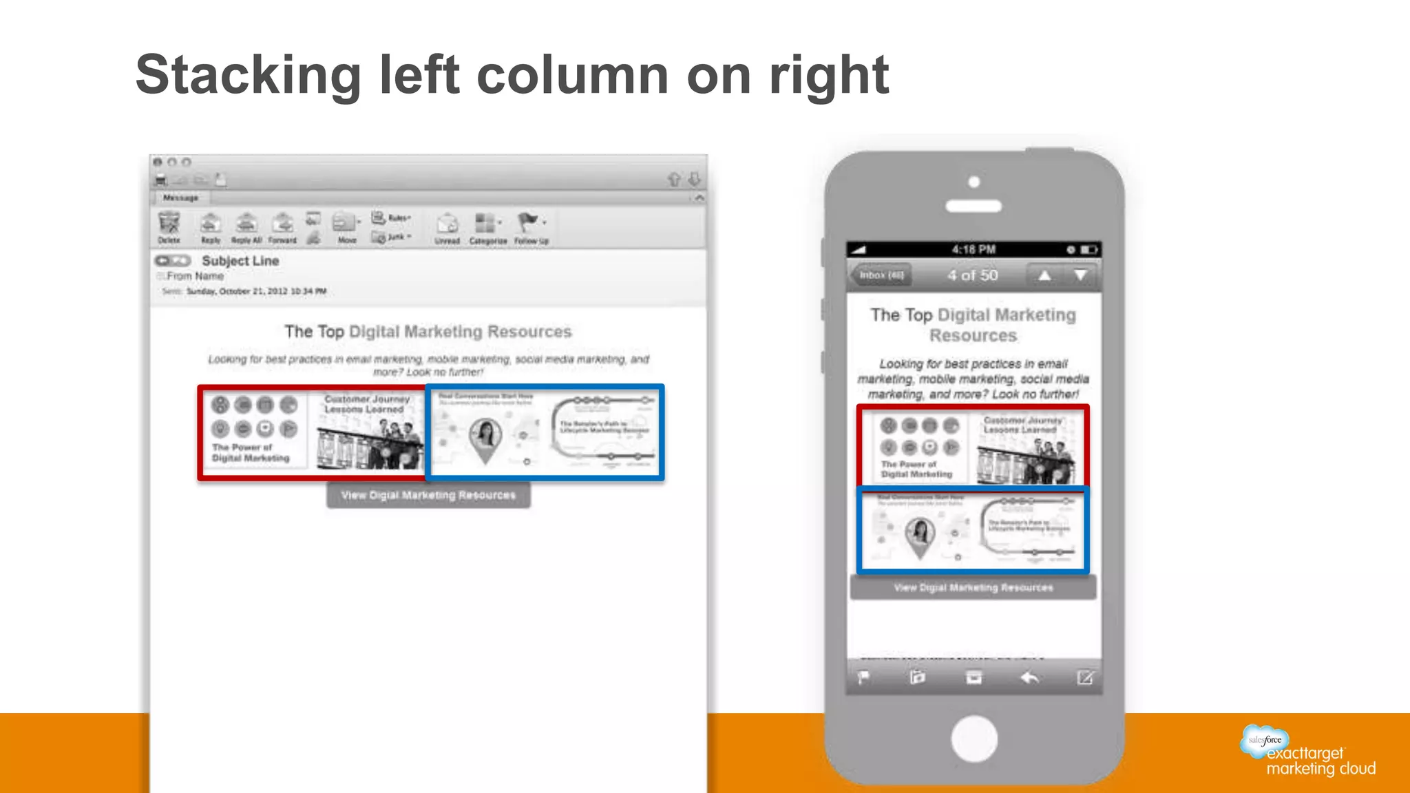 Stacking left column on right
 