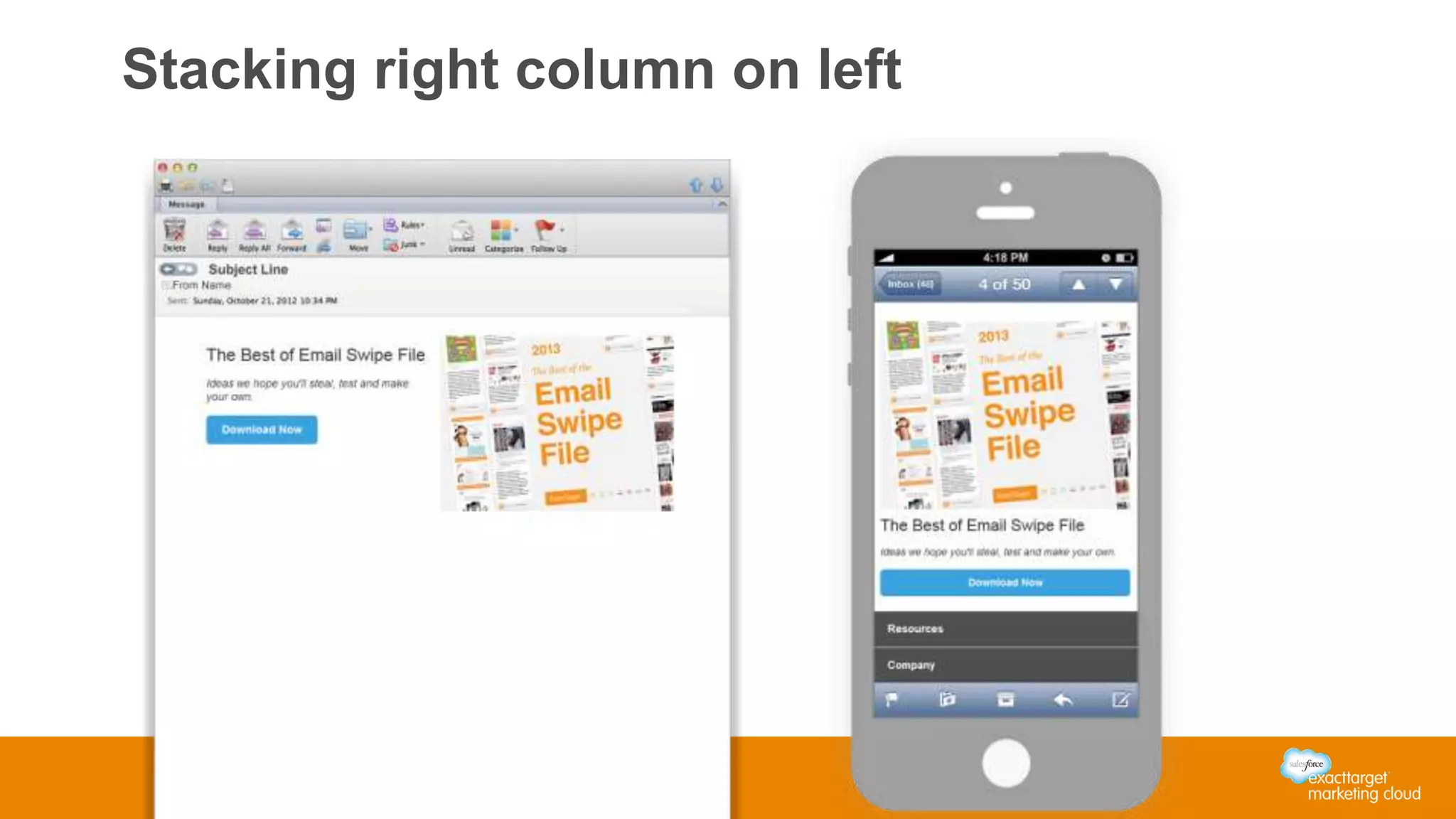 Stacking right column on left
 