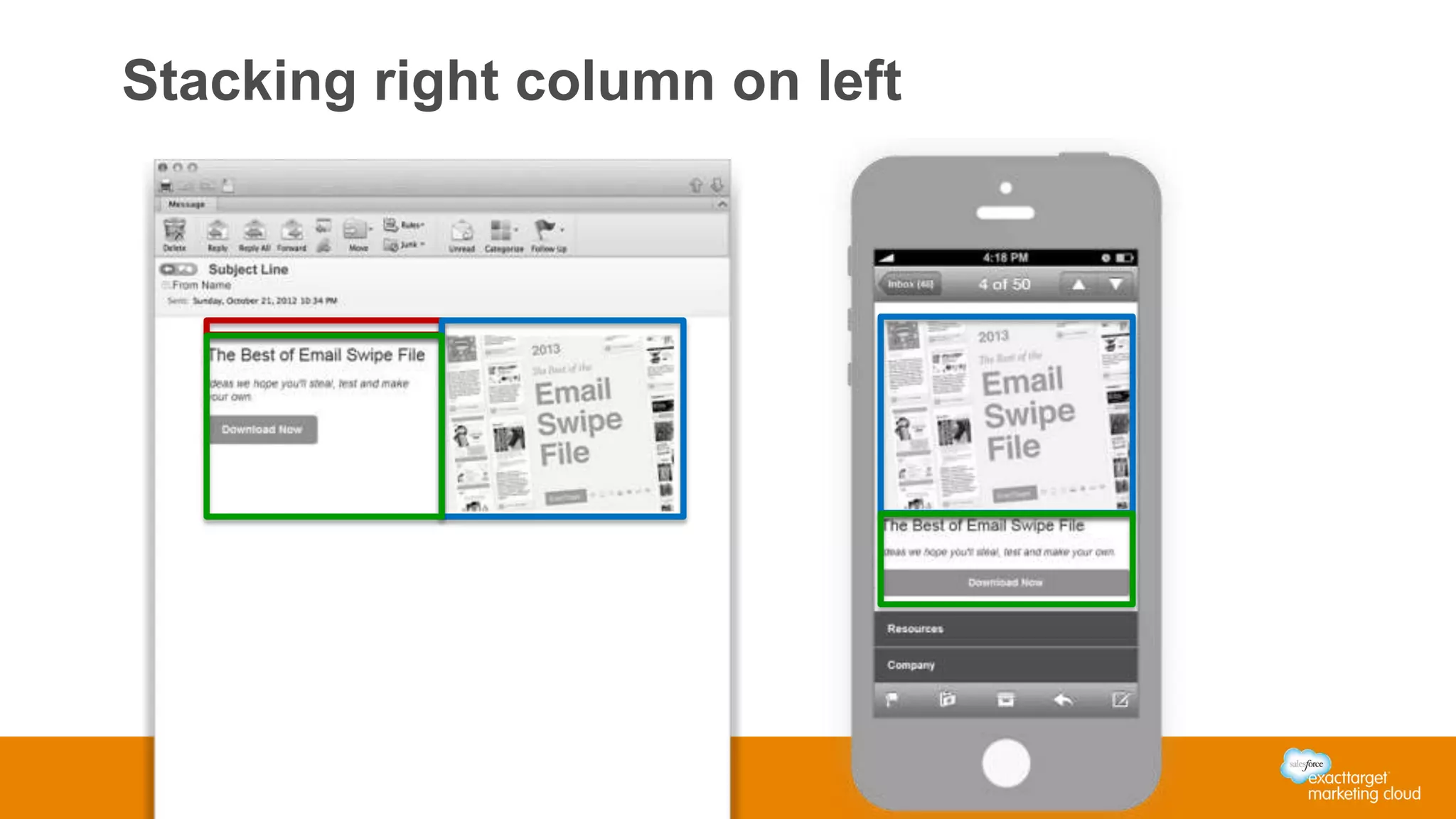 Stacking right column on left
 