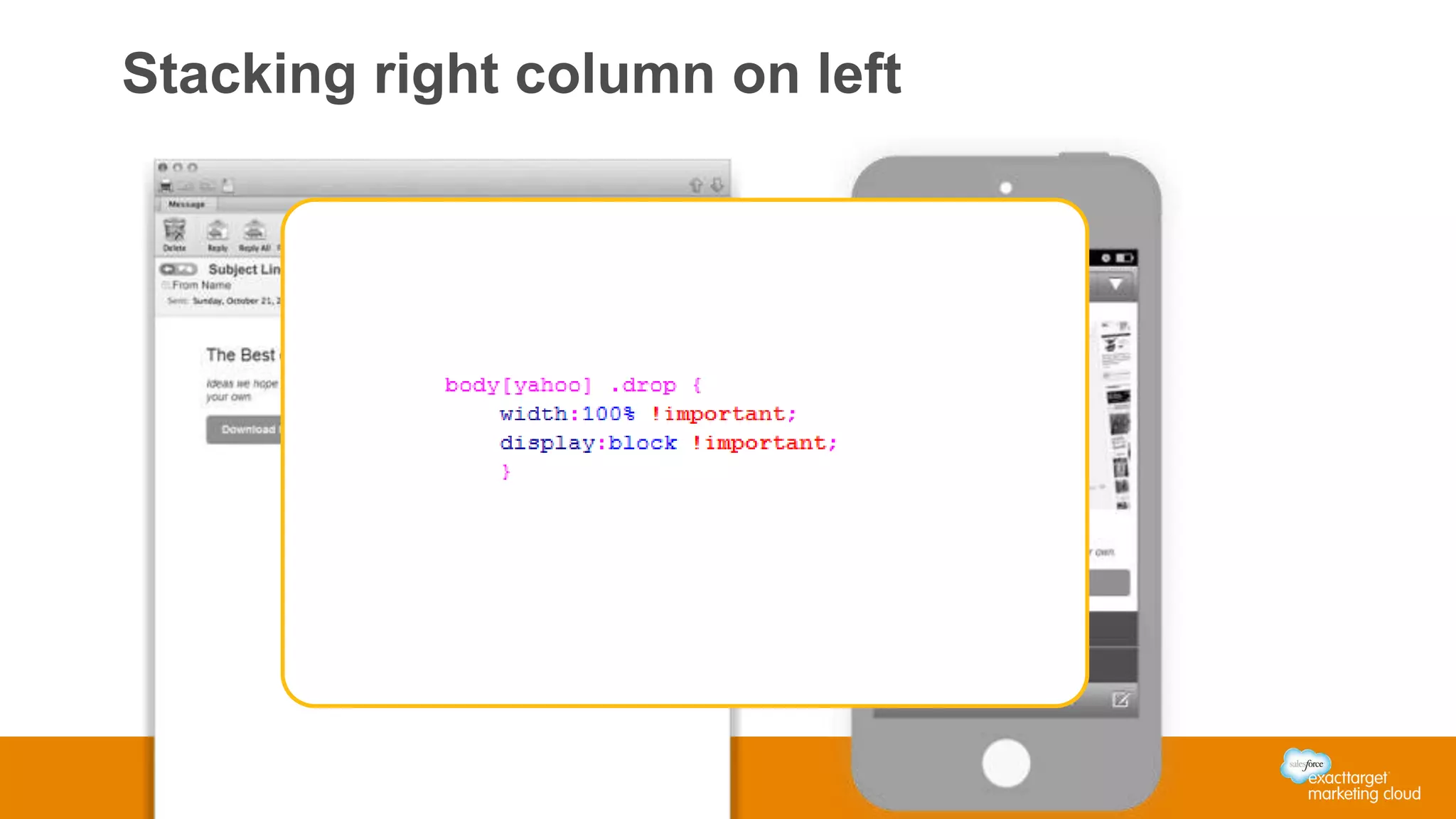Stacking right column on left
 
