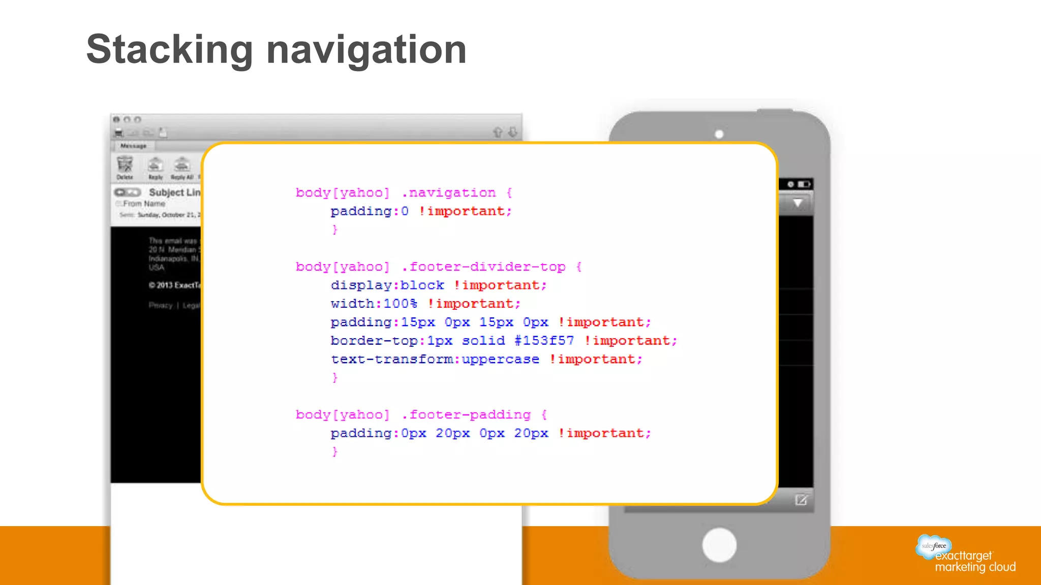 Stacking navigation
 