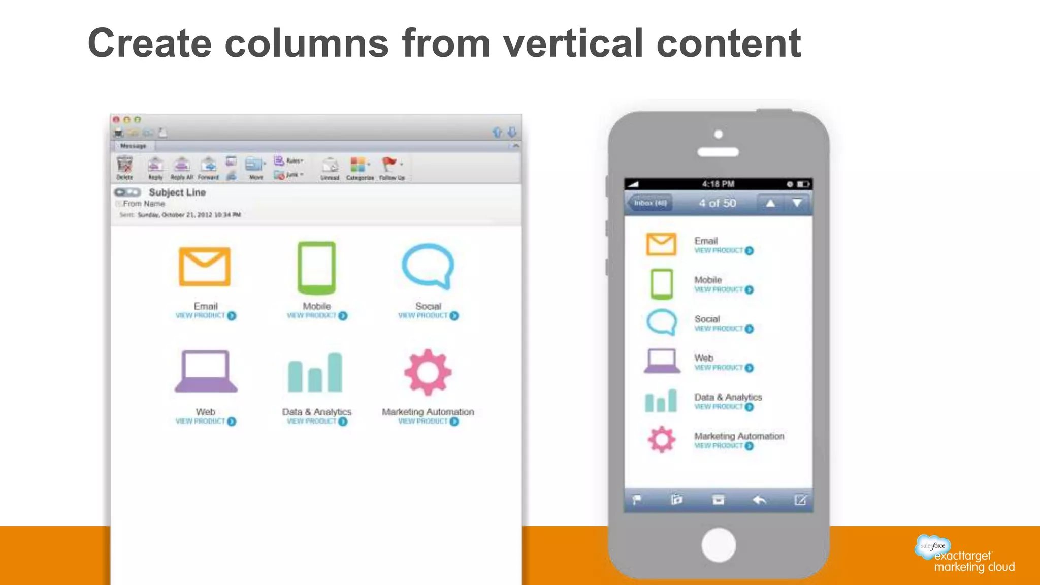 Create columns from vertical content
 