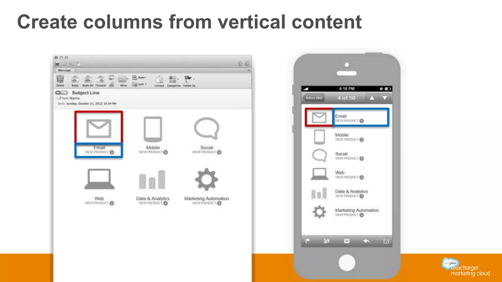 Create columns from vertical content
 