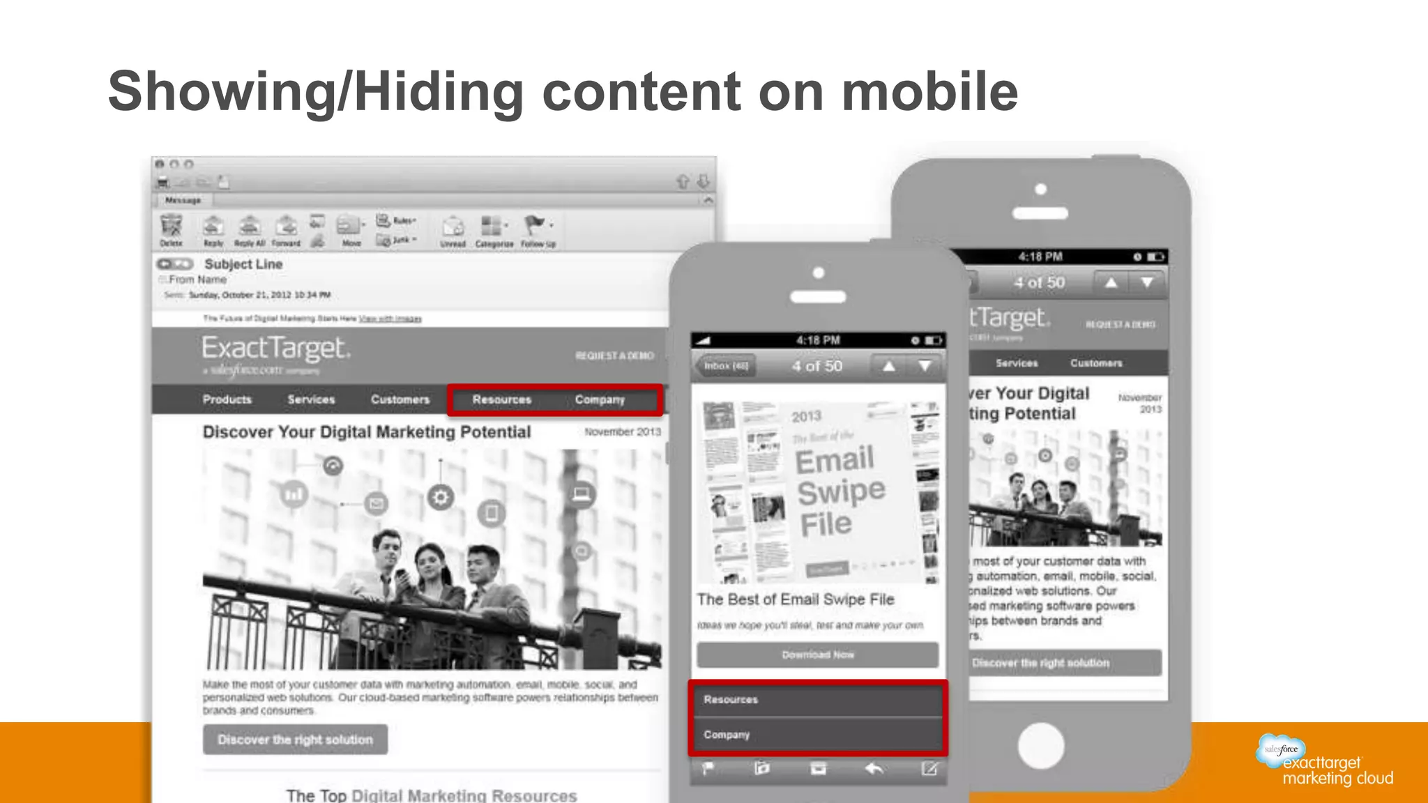 Showing/Hiding content on mobile
 