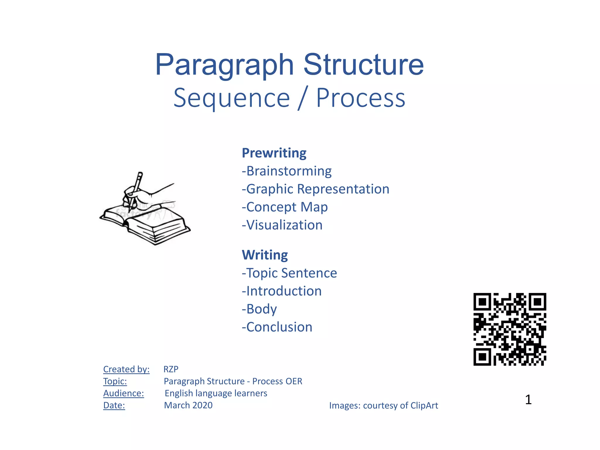 PARAGRAPH STRUCTURE: SEQUENCE / PROCESS | PPT