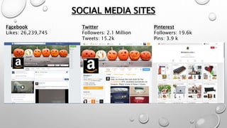 SOCIAL MEDIA SITES
Facebook
Likes: 26,239,745
Twitter
Followers: 2.1 Million
Tweets: 15.2k
Pinterest
Followers: 19.6k
Pins: 3.9 k
 
