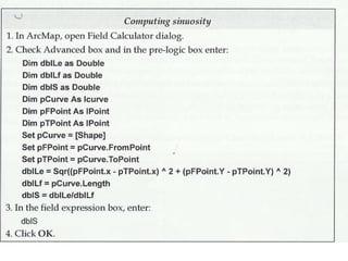 Calculating Sinuosity
 